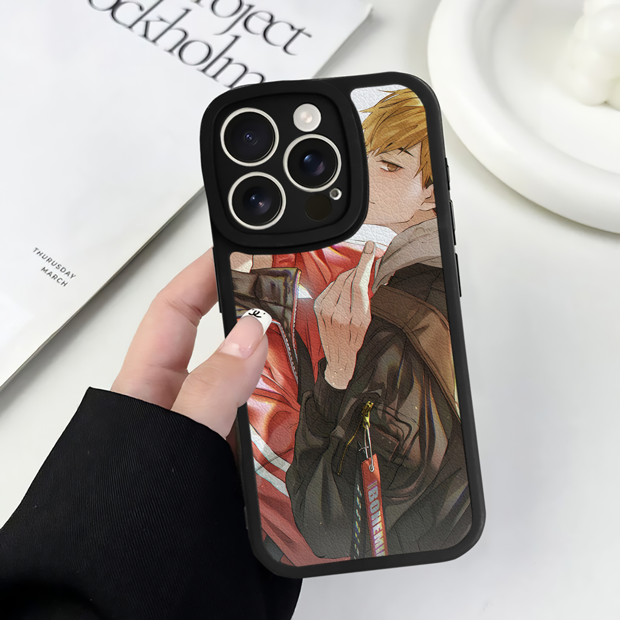 （画像用） ハイキュー!! Haikyu!! 【iPhone 16シリーズ対応】シリコンスマホケース（レザー調） 材質：シリコン